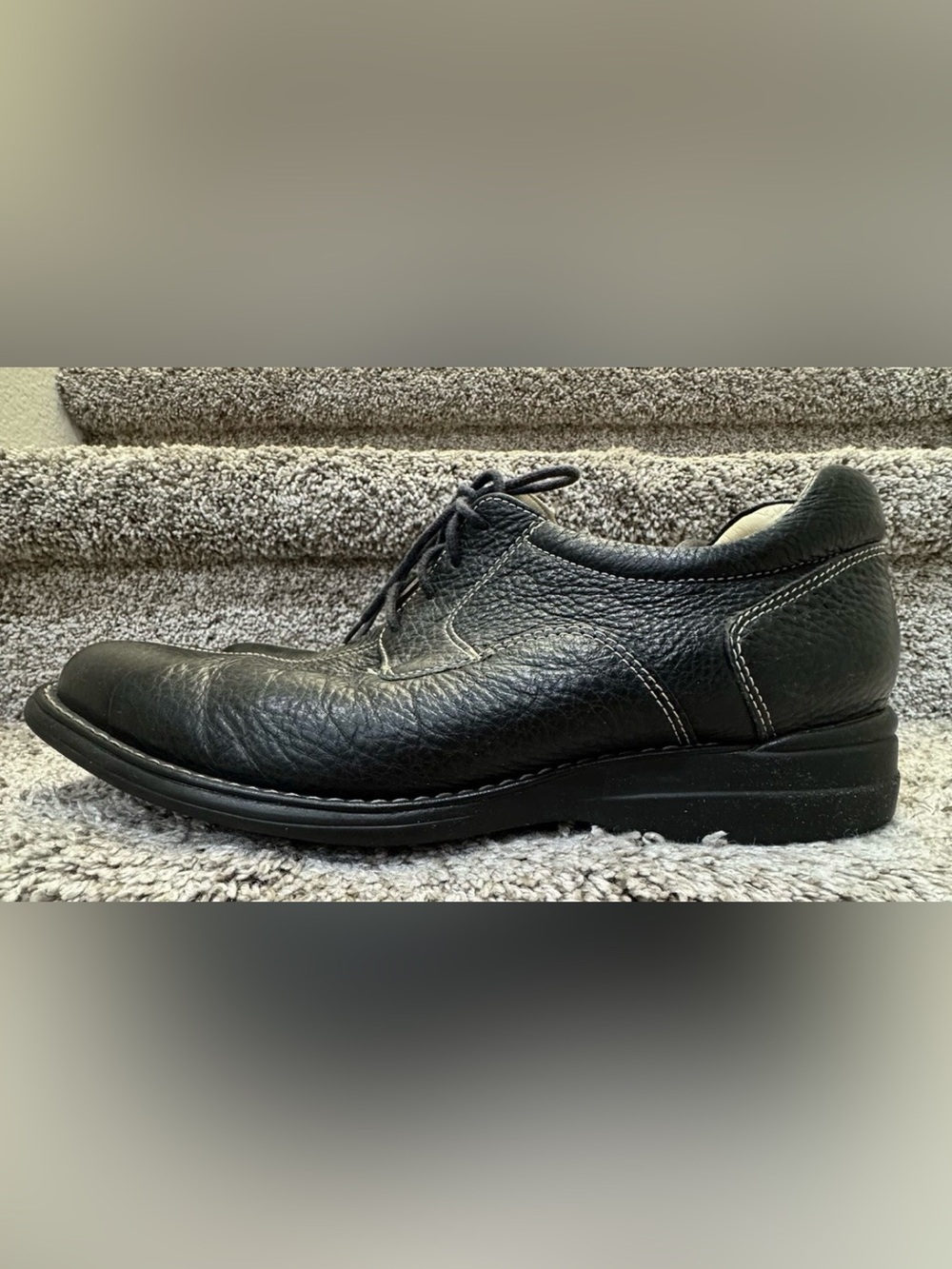 Johnston & Murphy Men's Size 11.5M Black Sheepskin Leather Oxford Shoes 20-7222